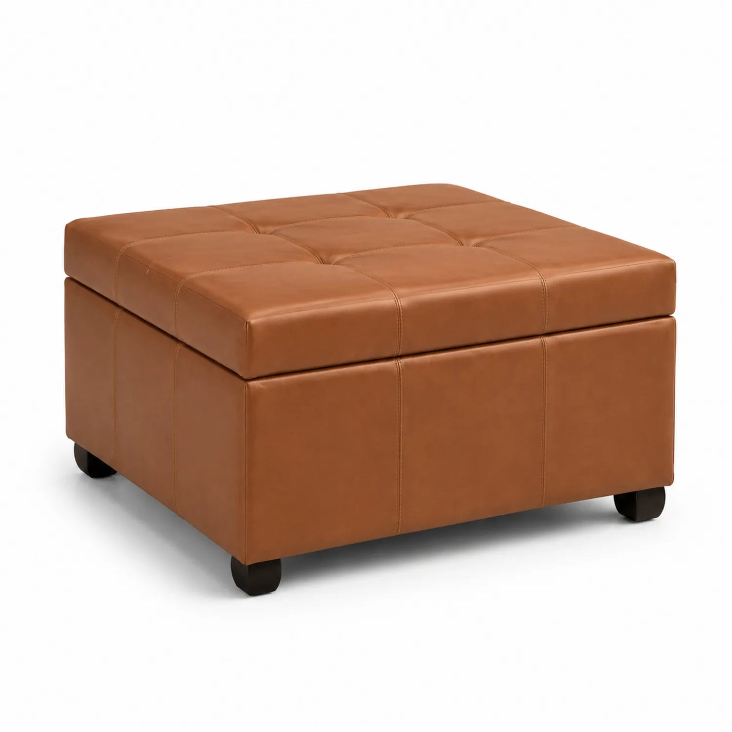 Kunstleder Ottoman mit Stauraum 80x60x45cm, Braun