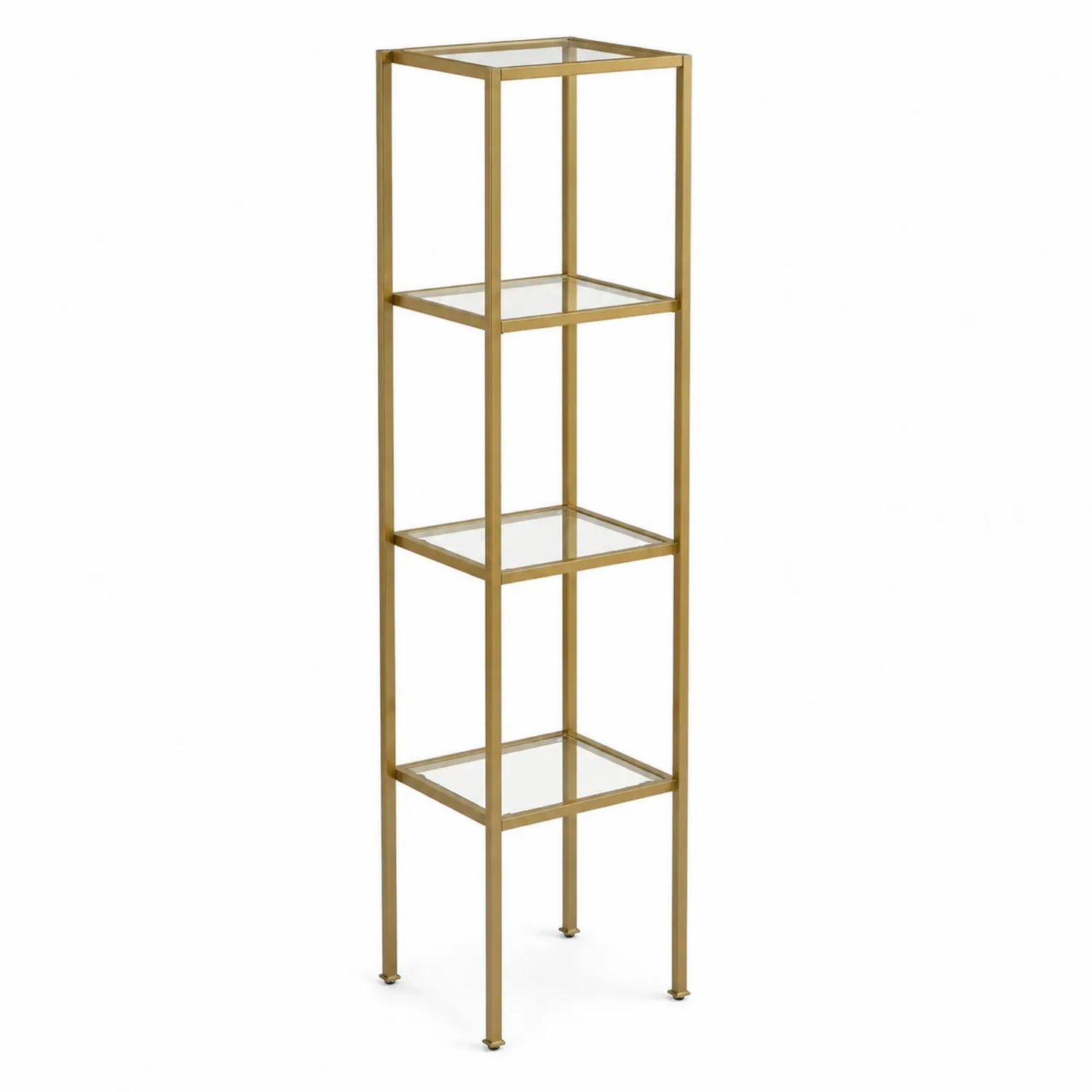Metallregal mit Glas 4 Ebenen Gold 140 cm