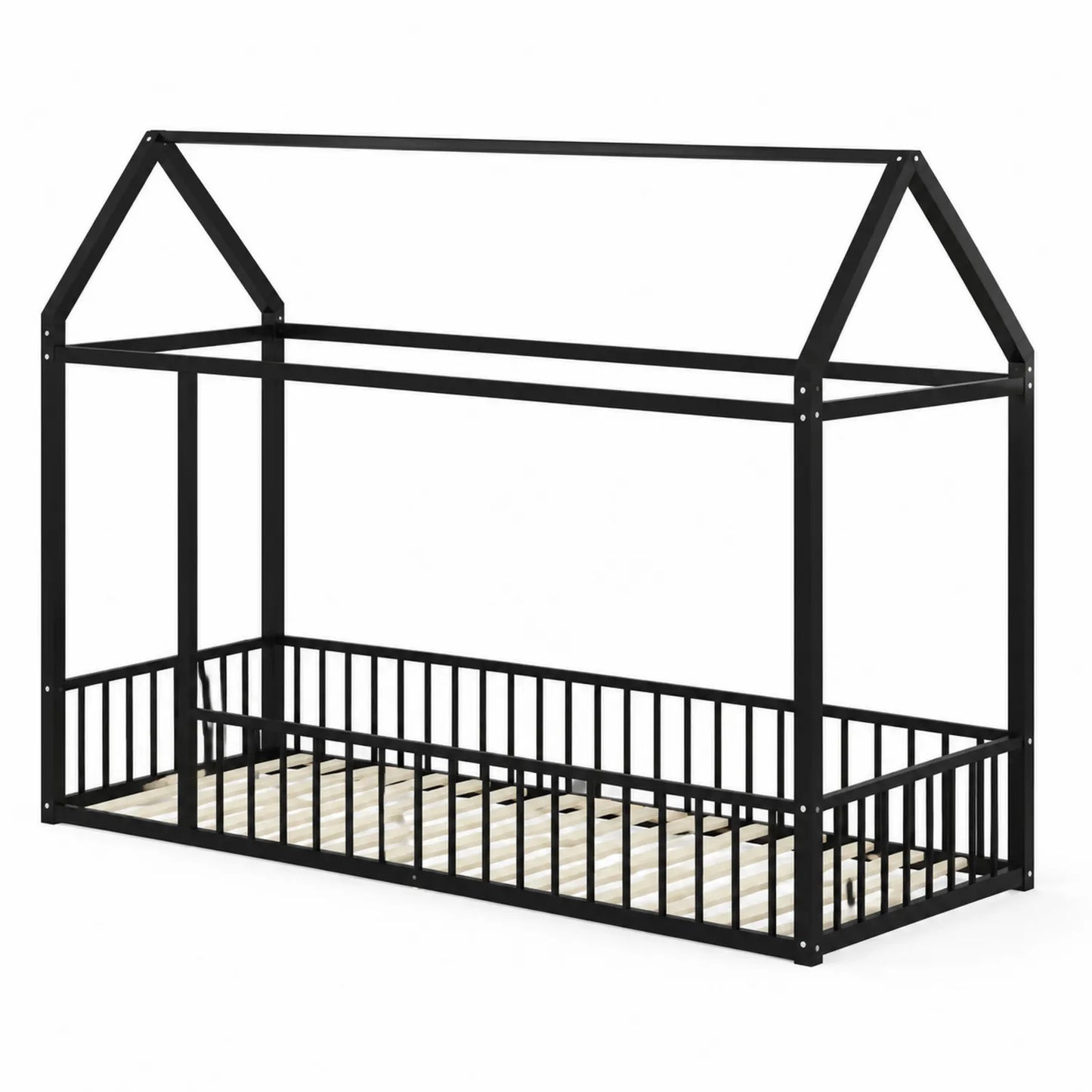 Hausbett Metallgestell Schwarz 200x90 cm